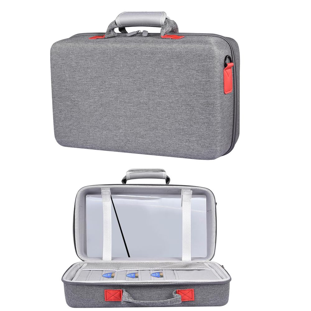 Consola de Juegos Bolsa de Almacenamiento para PS5 Slim, Viaje Estuche Protector Resistente a los arañazos portátil Funda de Transporte rígida con Correa Ajustable (Gris)