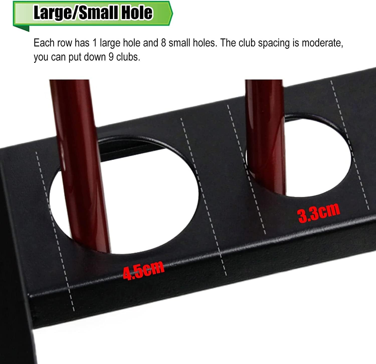 Golf Club Holder Organizer 27 Holes, Black Large Capacity Golf Putter Rack for Home & Gym, Metal Freestanding Cur Display Rack
