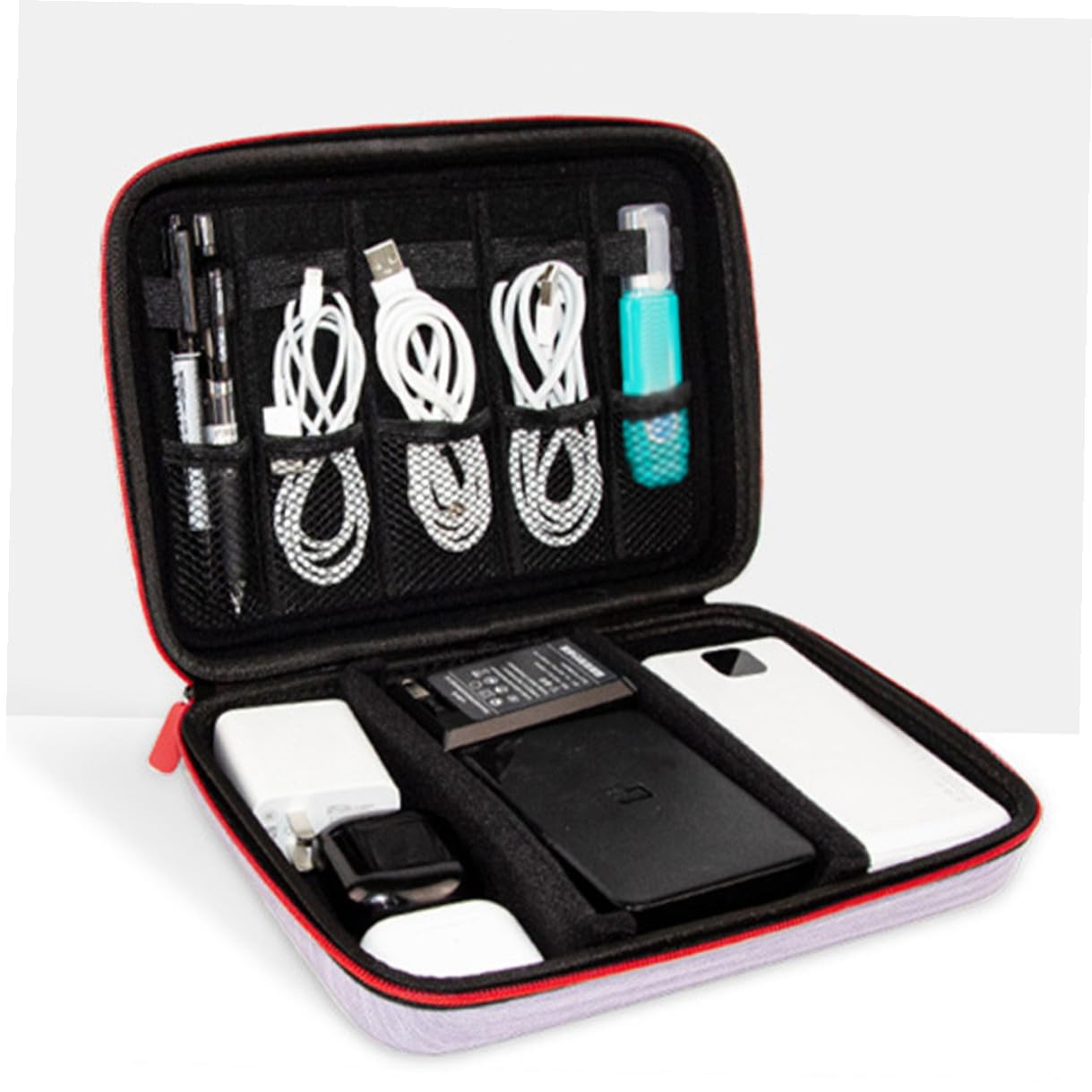 Bolsa Organizadora de Cables de Datos Ligera y Portátil Resistente al Agua Tela Oxford y Eva para Almacenamiento Seguro de Accesorios Electrónicos
