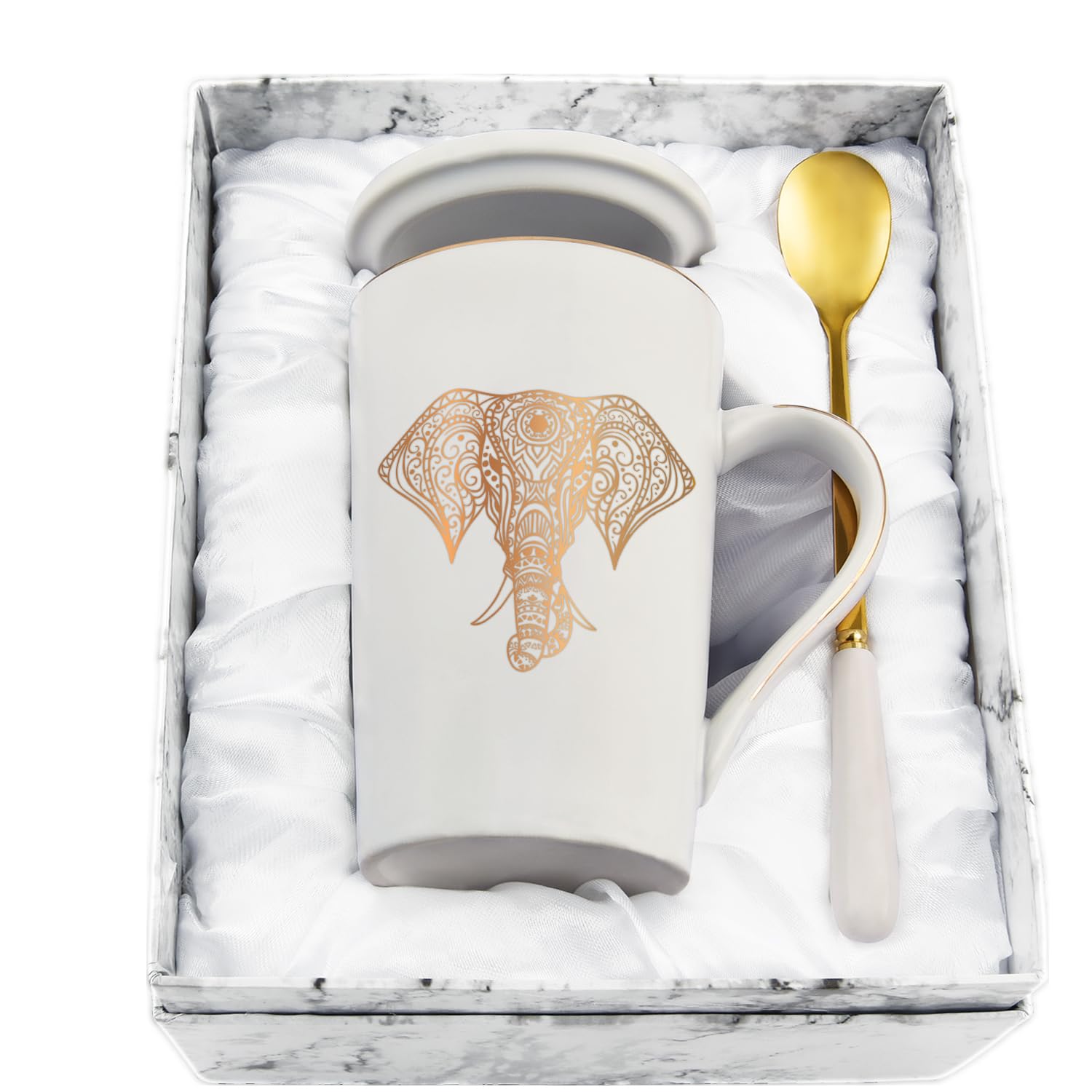 Joymaking Elephant Coffee Mug - 400ml, Funny Gift for Women & Men - Perfect for Christmas, Birthday & Thanksgiving