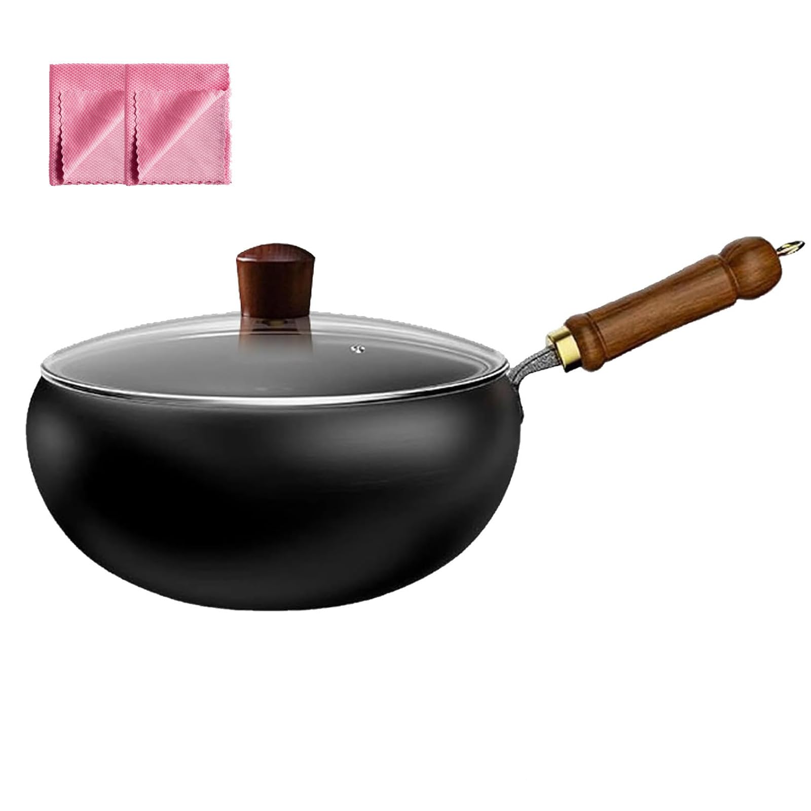 Poêle japonaise en fer non revêtu casserole traditionnelle forgée main 24 cm