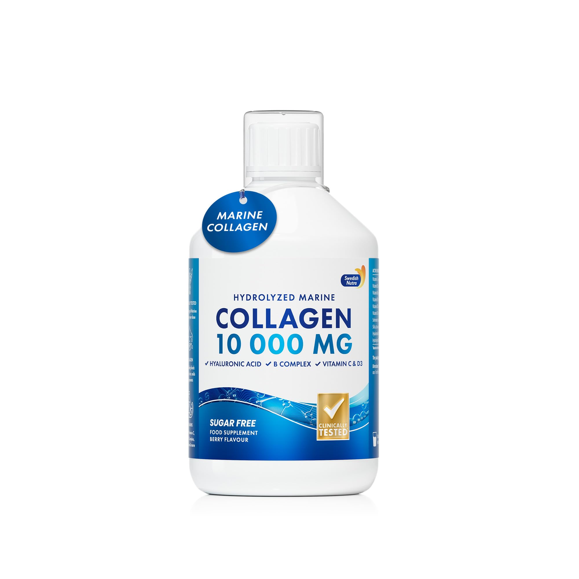 Swedish Nutra Hydrolysed Marine Collagen 10,000 mg Liquid, 500 ml