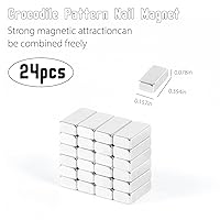 Vista 2 de JERCLITY 24 imanes de ojo de gato para uñas, rectangular, potente y multifuncional, imán de ojo de gato cuboide para ojo de gato, esmalte de gel