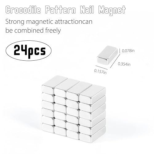Miniatura 2 de JERCLITY 24 imanes de ojo de gato para uñas, rectangular, potente y multifuncional, imán de ojo de gato cuboide para ojo de gato, esmalte de gel