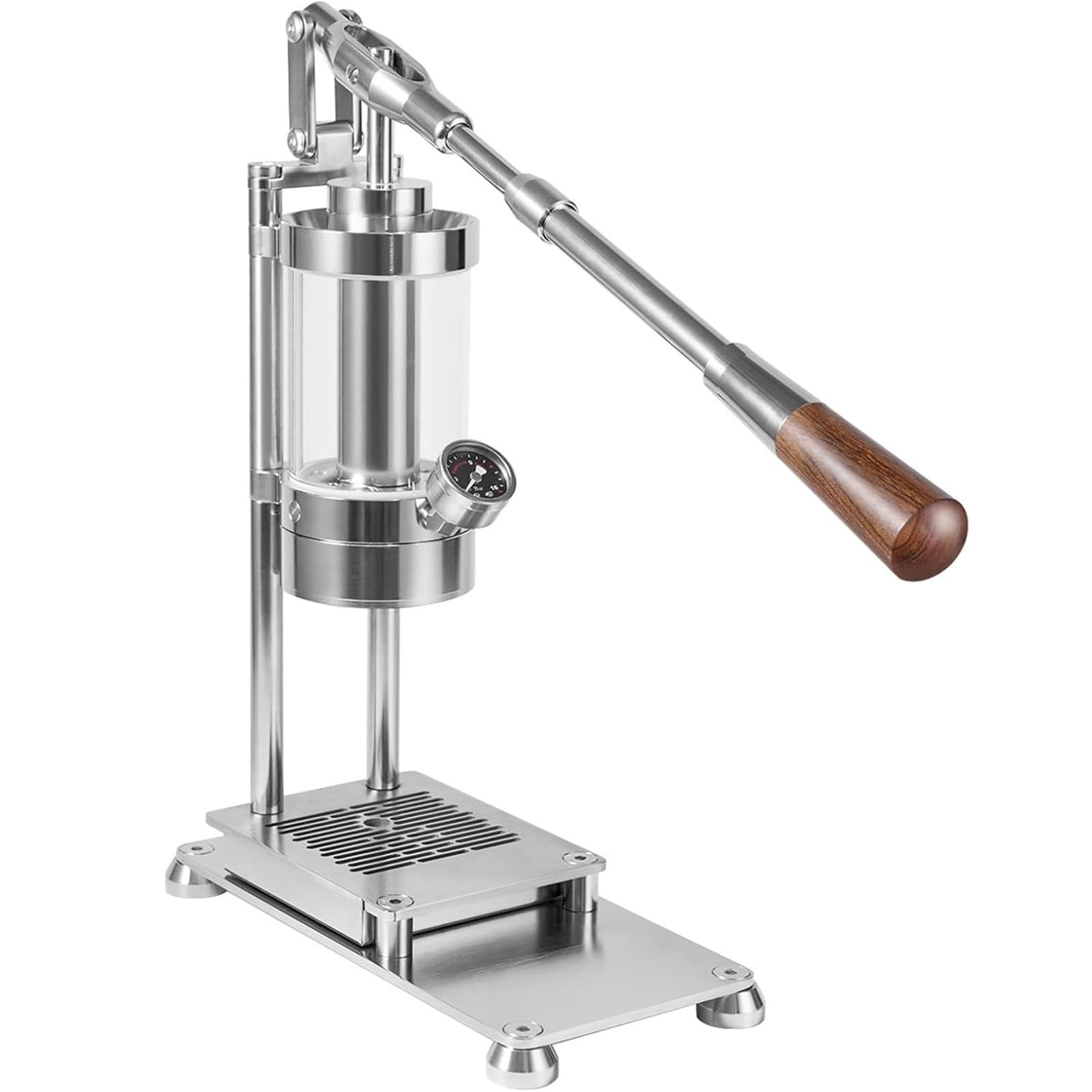 Cafetera manual, cafetera no eléctrica de acero inoxidable, presión de 1 a 16 bar, capacidad de 345 ml para uso doméstico y exterior