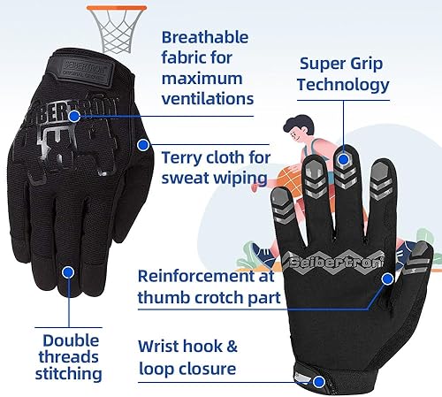 Miniatura 3 de Seibertron Guantes de baloncesto sin peso antideslizantes Guantes de manejo de bolas (ayuda de entrenamiento de baloncesto) o guantes de conducción
