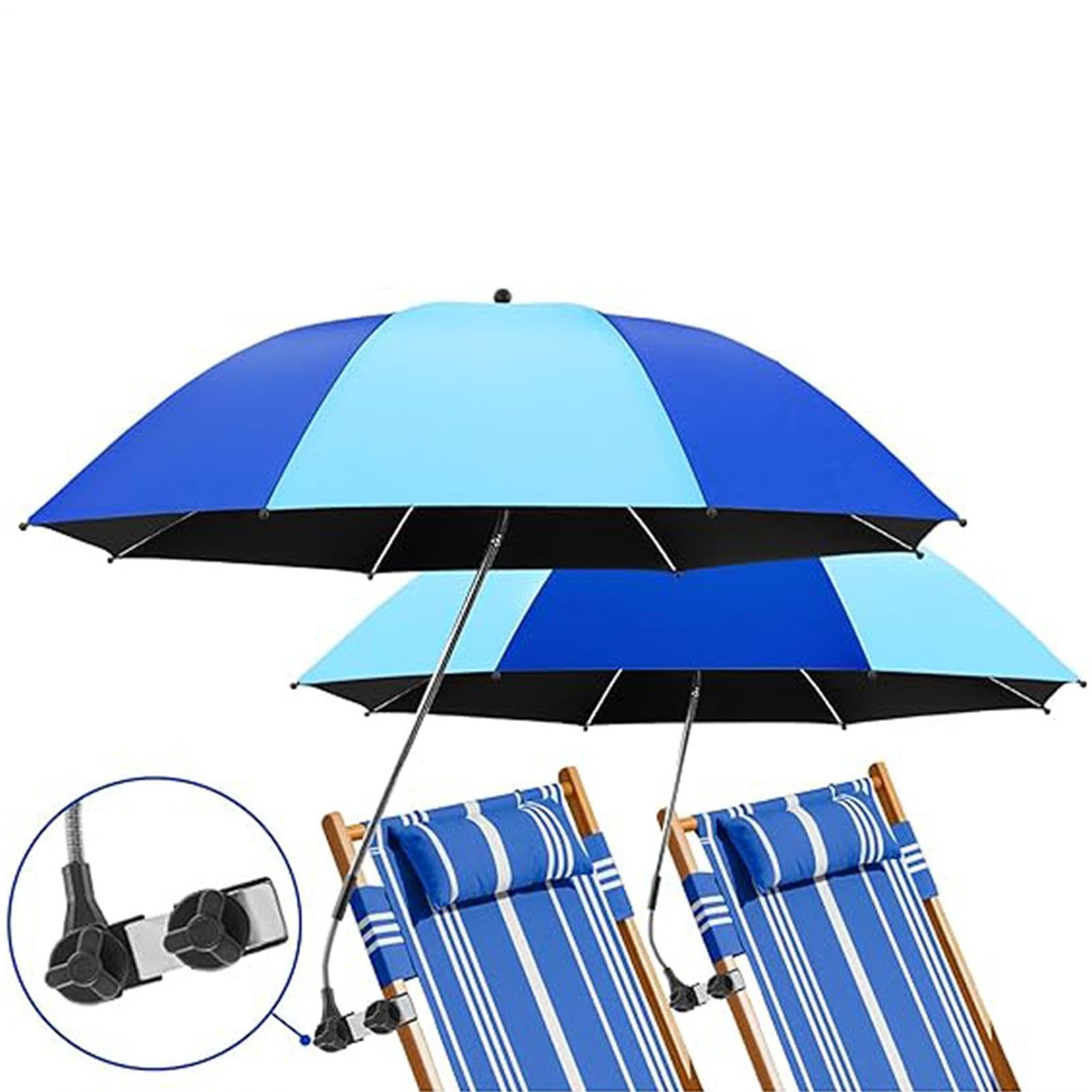 Parasol plażowy do krzesła Regulowany daszek przeciwsłoneczny mocowany | Parasol wędkarski z zaciskiem Plaża, wędkowanie, wakacje, ogród, podwórko, kemping, balkon, patio, zewnątrz
