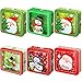 Landhoow 6 Pieces Christmas Cookie Tins with Lids Metal Cookie Tins Xmas Tin Containers for Gifts Tin Cookie Containers with Lids Empty Tins for Cookies Candies Treat Christmas Holiday (Square)