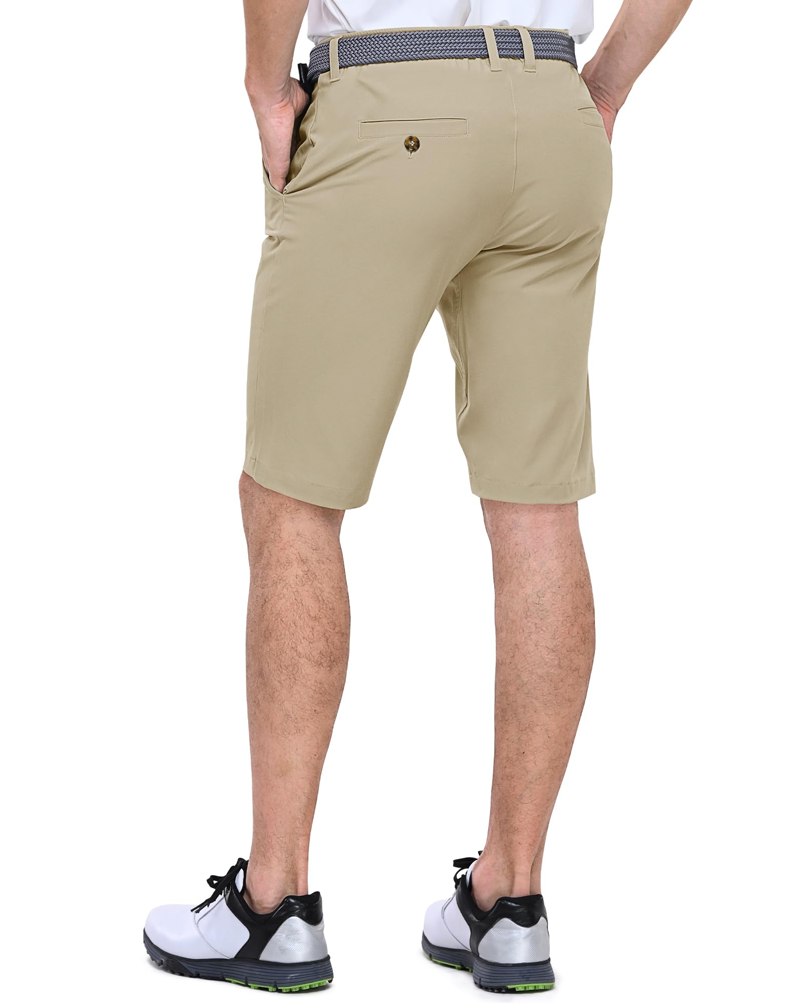 Outdoor Ventures Pantalones cortos de golf para hombre UPF 50+ Stretch Dry Fit Golf Bermudas de 11 pulgadas, pantalones cortos ligeros de secado rápido con bolsillos para trabajar al golf