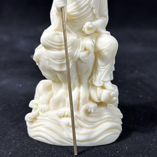 Miniatura 3 de Estatua de Boddha de Ksitigarbha, aleja a los espíritus malignos de Buda, decoración de oficina en casa, escultura de Buda blanca, decoración de