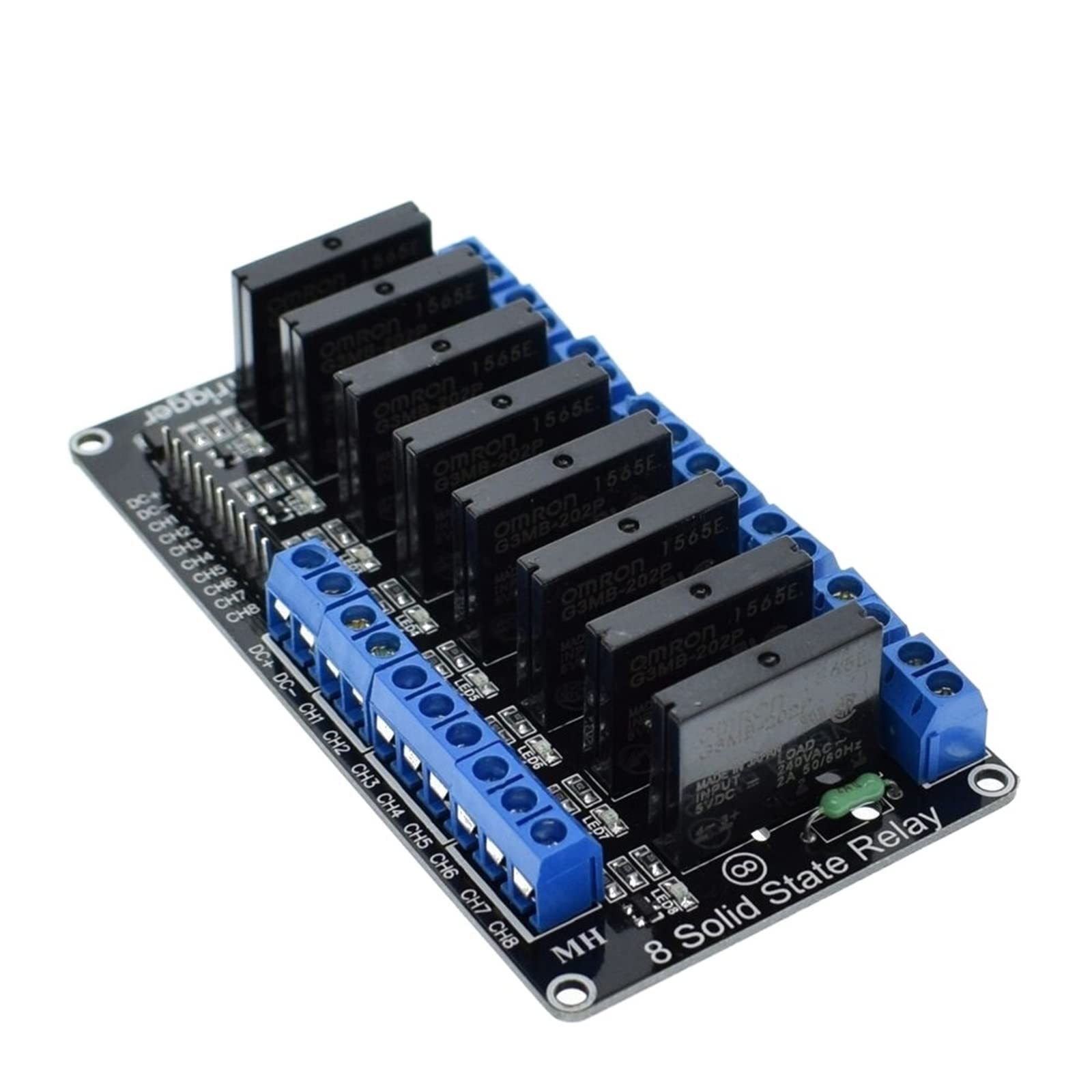 GJZIFGFWQ 1PCS 8 Channel 5V DC Relay Module Solid State Low Level G3MB-202P SSR AVR DSP(High)
