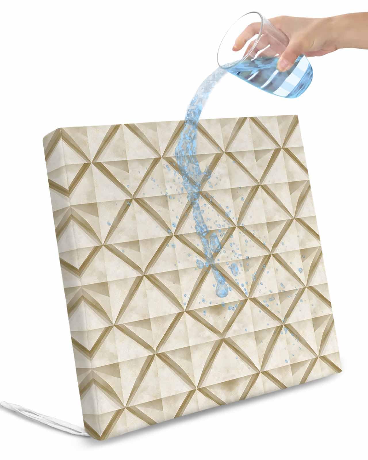 2 Pack Abstract Geometric Waterproof Cushion Covers with Ties, Outdoor Patio Chaise Lounge Chair Seat Cushion Slip Covers Replacement(Only Cover) Vintage Chic Hexagon Simplistic 20