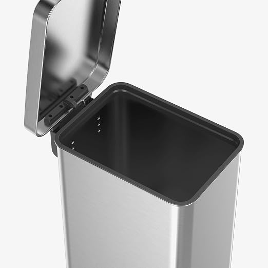 QUALIAZERO 50L / 13 Gallon Stainless Steel Step-On Kitchen Trash Can Soft-Close Lid, Fingerprint-Resistant, Removable Liner, Slim Shape Modern Design for Home, Office, Commercial Space miniatura 6