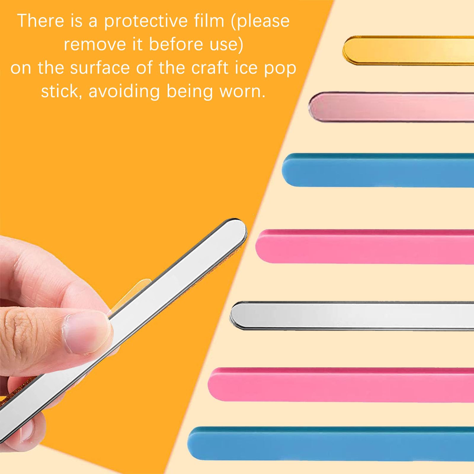 50 Stuks 4,5 Inch Acryl Cakesicle Sticks, Spiegel Ijsstokken Ijslollysticks Herbruikbare Ijssticks Voor Doe Het Zelf Ijs Cake Goud 664690262