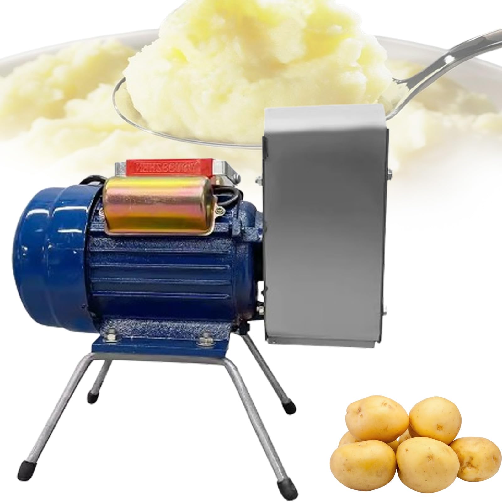 Kommerzielle Kartoffelpresse - 750 W Edelstahl Stampfer mit Mahlschaft, hohe Leistung für Knoblauch und Tomaten