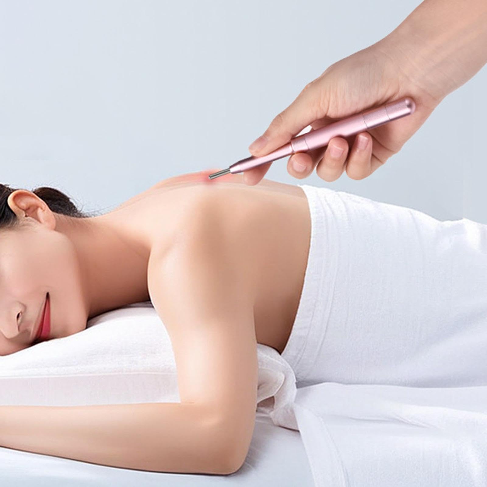 Facial Gesichtsmassage Reflexzonen Aluminiumlegierung Punktmassage Pen Handgerät Mini Manuell Stabil für Spa Körperpflege Reise Geschenk E, Lila