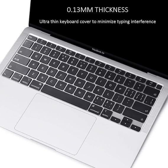 ProElife Keyboard Cover Skin for 2021 2020 MacBook Air 13 inch Apple M1 Chip A2337 / A2179 (Touch ID & U.S Enter) Keyboard Accessories Ultra Thin TPU Protector (Transparent Clear)