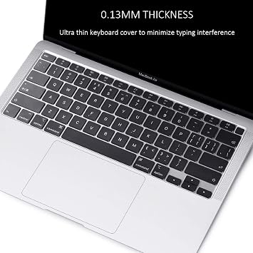 ProElife Keyboard Cover Skin for 2021 2020 MacBook Air 13 inch Apple M1 Chip A2337 / A2179 (Touch ID & U.S Enter) Keyboard Accessories Ultra Thin TPU Protector (Transparent Clear)
