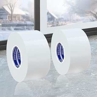 Strong Adhesive Cloth Weather Stripping Tape,2Roll 1.8inx66FT,White for Sliding Windows & Door Frames - Seal Strip for Soundproofing,Dustproof, Waterproof,Windproof-Durable and Wear Resistant
