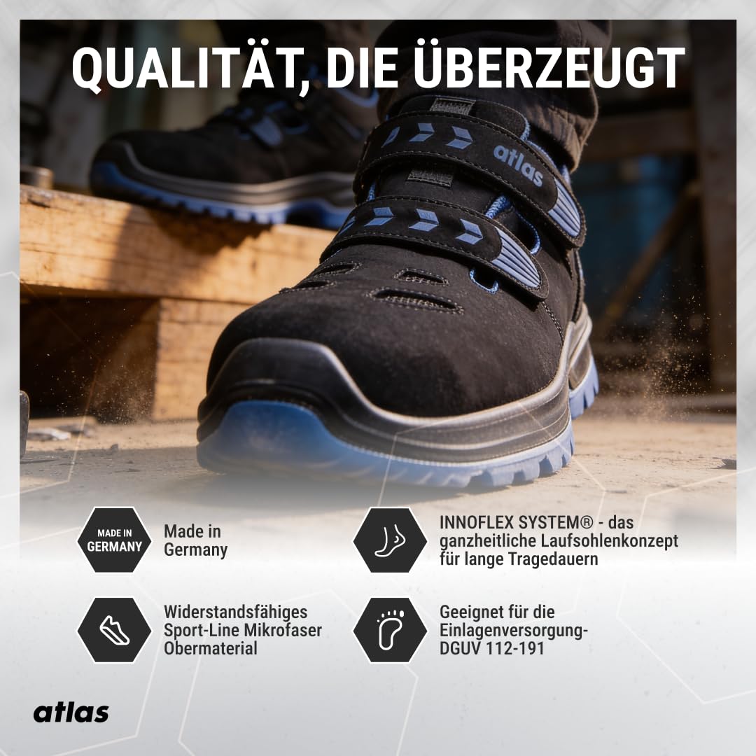 Atlas SL 46 Blue ESD Sandale S1 Aluminiumkappe SportLine-Obermaterial MPU INNOFLEX System Weite 10
