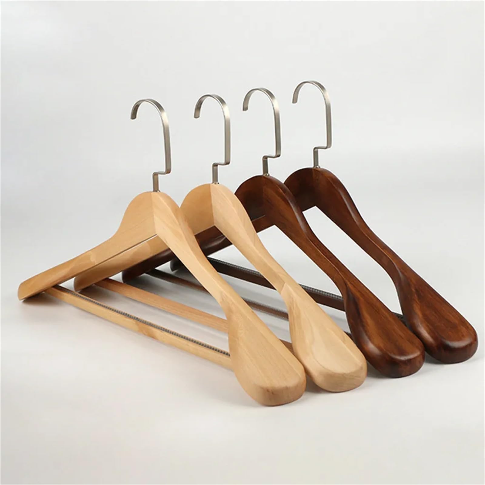 Kleiderbügel aus Holz 5 Stück breite Kleiderbügel aus Holz, Massivholz, Kleiderständer for Zuhause(Color 5)