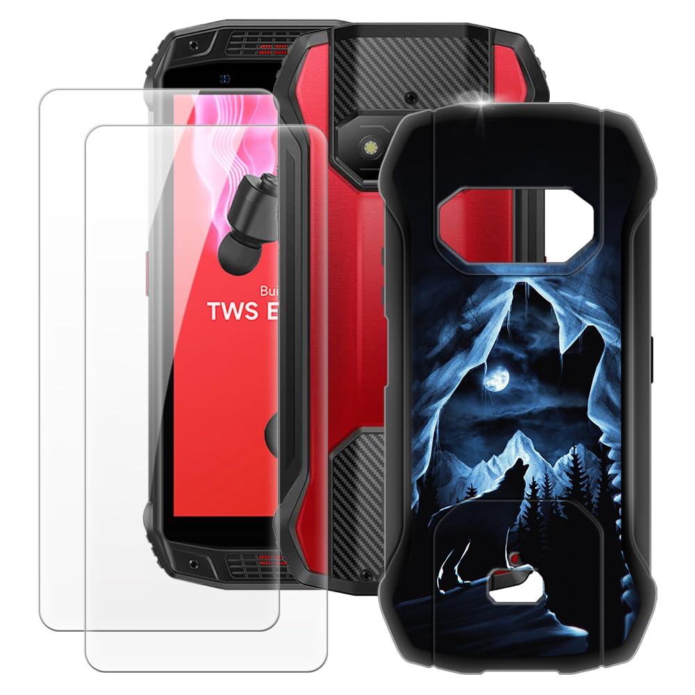 MILEGAOAORO A20 Case + 2PCS Screen Protector Tempered Glass, Ultra Thin Bumper Shockproof Soft TPU Silicone Cover for AORO A20 (5.45”)