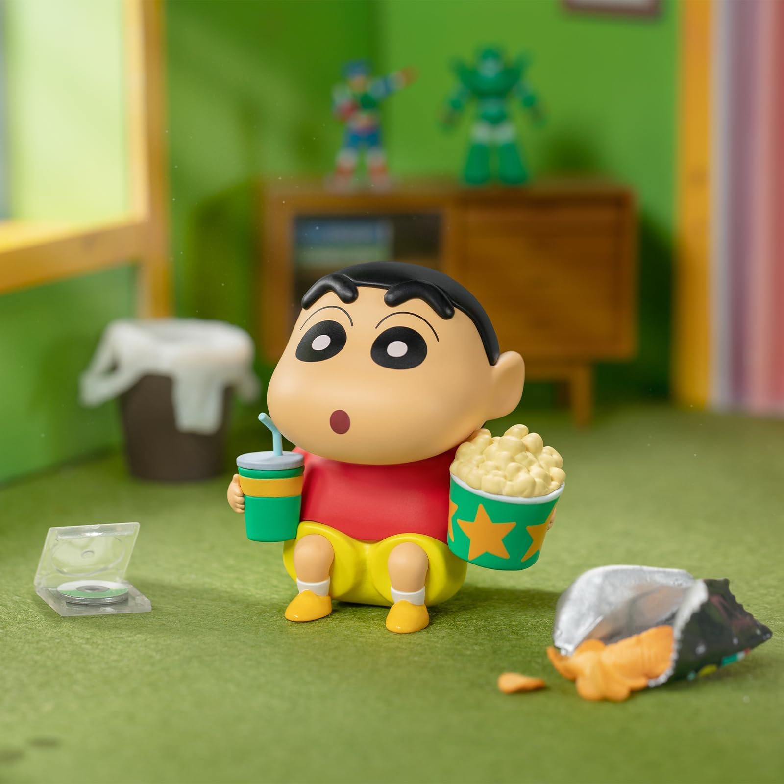 52TOYS Crayon Shinchan Daily Life Series 3, 1PC Action Figure Collectible Toy Kawaii Creative Gift Room Decor Desktop Decoration 3.3 Inch, Gift for Birthday Party