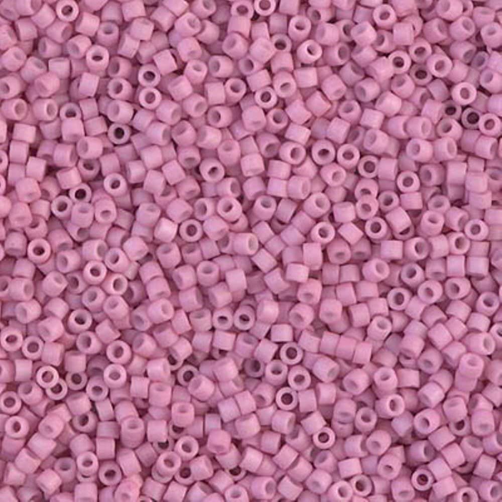 Miyuki Delica Lot de perles de rocaille : taille 11/0, rose matte DB355, lavande mate DB356, vieux rose métallique DB379-3 tubes de 7,2 g