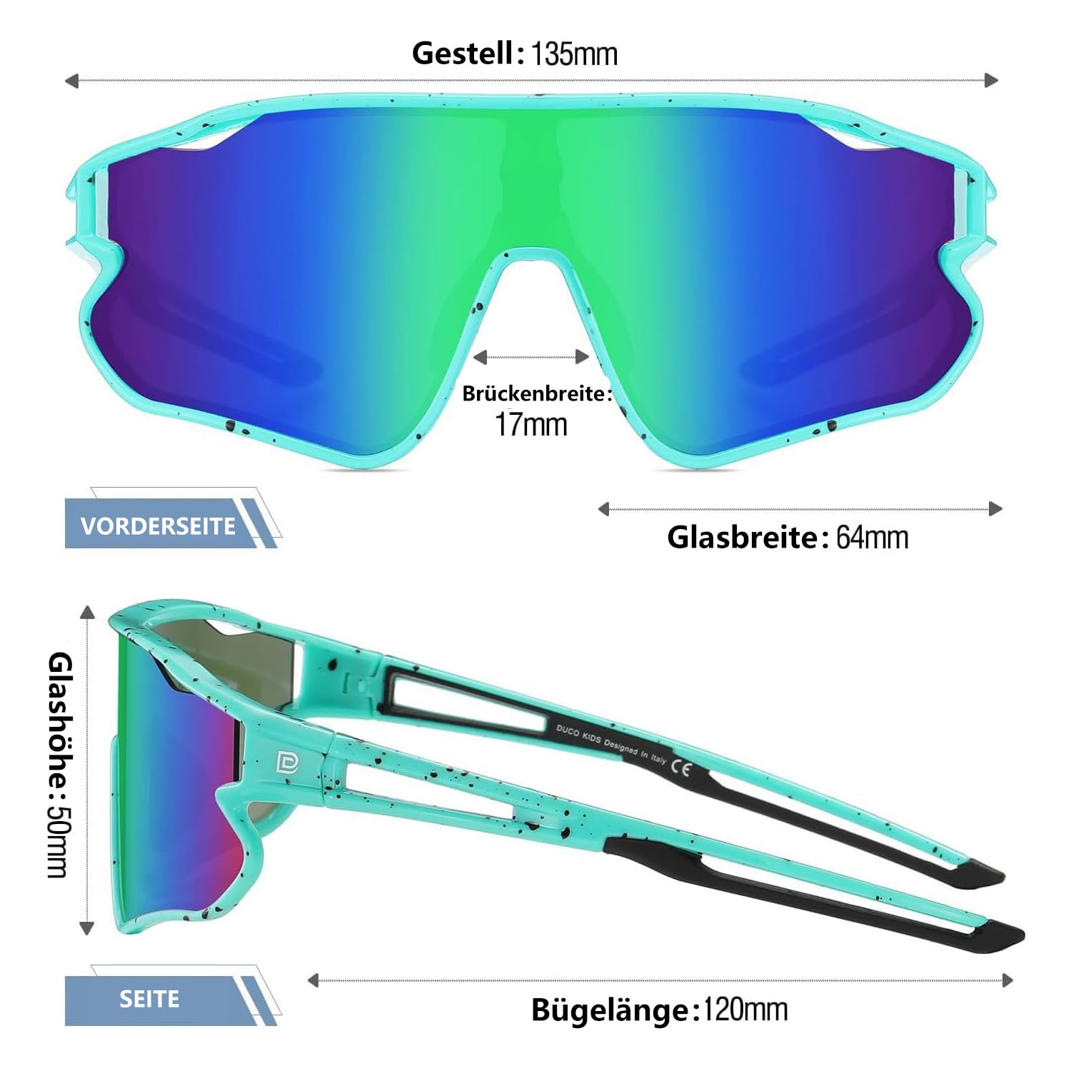 DUCO Dziecięce okulary przeciwsłoneczne, młodzieżowe, baseballowe, lekkie oprawki TR90, UV400, sportowe okulary przeciwsłoneczne dla chłopców i dziewczynek DK268
