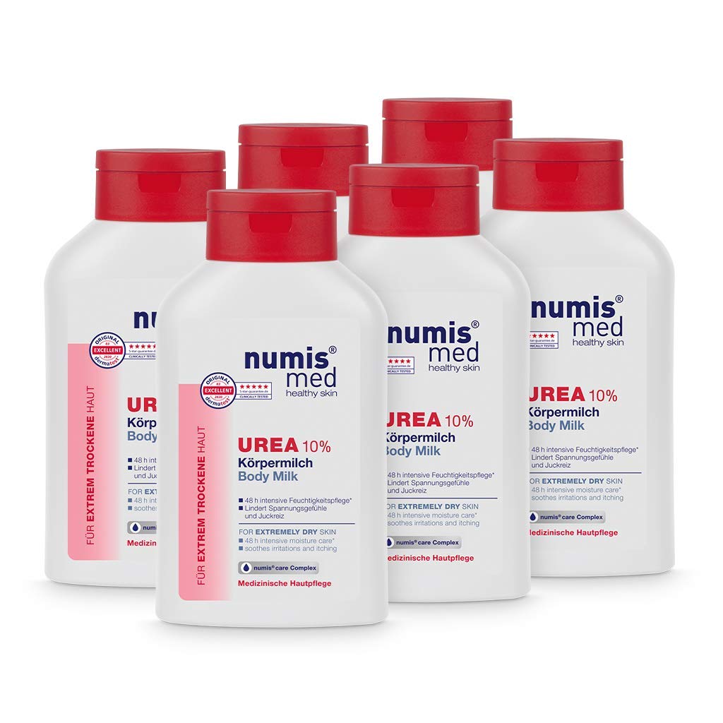 numis med Mleczko do ciała z 10% mocznikiem – kojący balsam do ciała do bardzo suchej, skłonnej do swędzenia skóry – wegańska pielęgnacja skóry bez silikonów, parabenów i olejów mineralnych – balsam 6