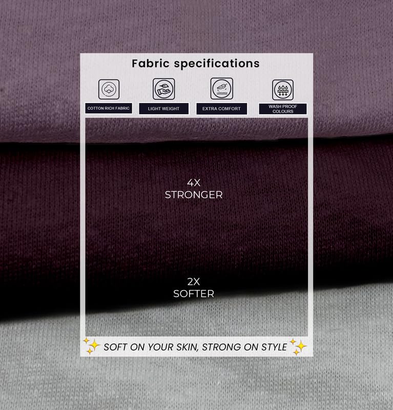Image of Sleepynuts Women's S to 3XL Premium Half Sleeve Round Neck Plain Combed Cotton Tshirt Pack of 3 Loose Fit T-Shirts Combo
