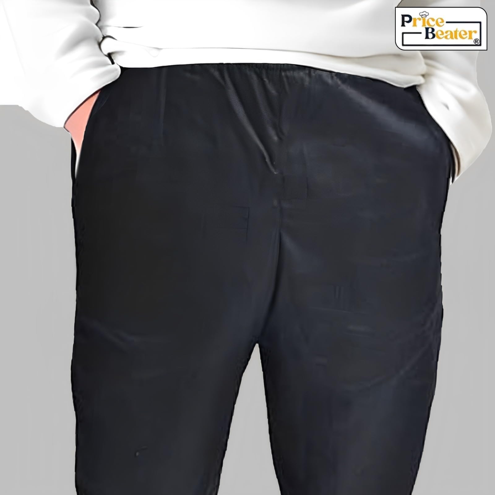 PRICE BEATER Pantalon de chef professionnel pour uniforme de cuisine unisexe adulte en polycoton classique, taille élastique, idéal pour un usage quotidien