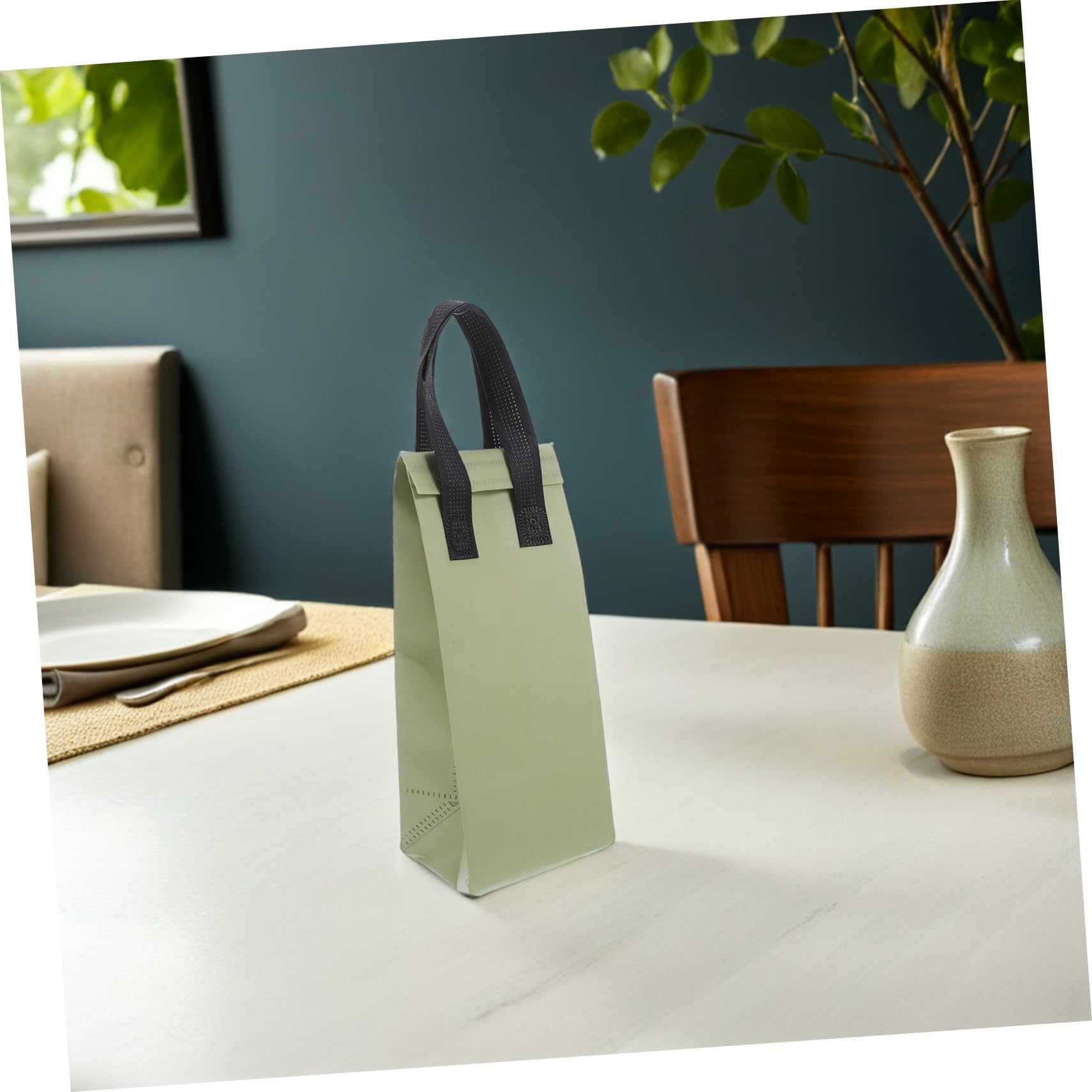 Cabilock 50 Pièces Sac Portable Réutilisable Sac Transport Boissons Chaudes Froides Vert Olive Isolation Thermique pour Café Thé Livraison