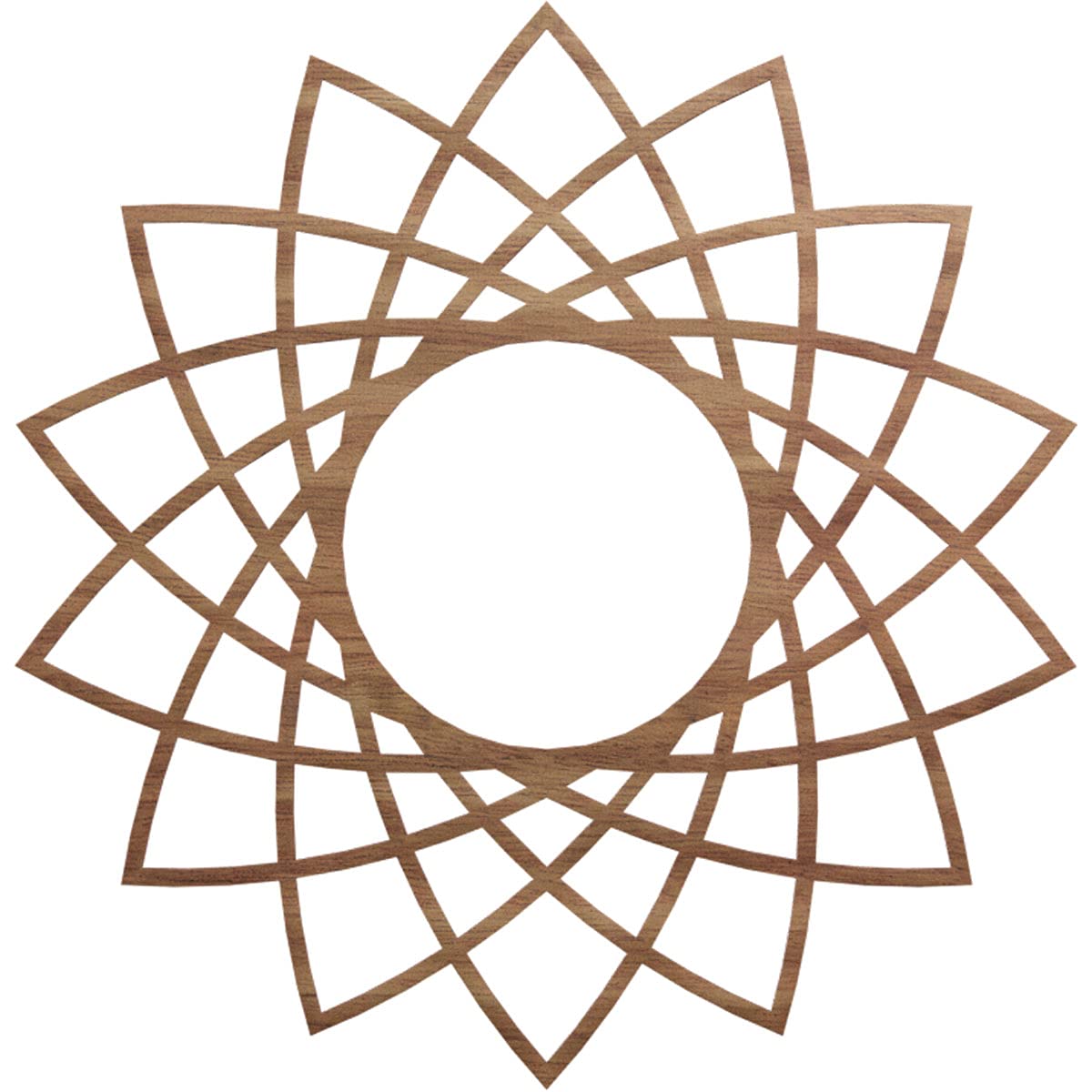 Ekena Millwork 40"OD x 15 3/8"ID x 1/4"T Eleanor Wood Fretwork Pierced Ceiling Medallion, Walnut