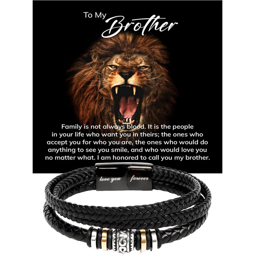 To My Brother Bracelet, Bracelet for Brother from Sister, Gifts from Mom and Dad, Birthday Gift with Message Card and Box