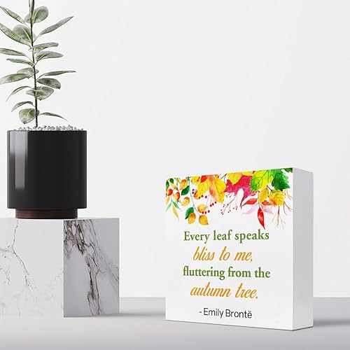 Miniatura 35 de Decoración de escritorio de otoño, Groovy Gobble Gobble Fall Thanksgiving Wood Block Sign Decoración de escritorio, caja de madera rústica de