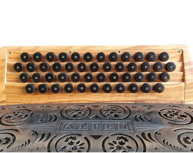 Steirische Harmonica - Bottoni per armonica, in ebano con viti, 31 pezzi