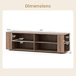 Tangkula Wood TV Stand for TVs up to 65 Inch Flat Screen, Modern Entertainment Center with 8 Open Shelves, Universal TV Storage Cabinet for Living Room Bedroom, TV Console Table (Warm-Grey)