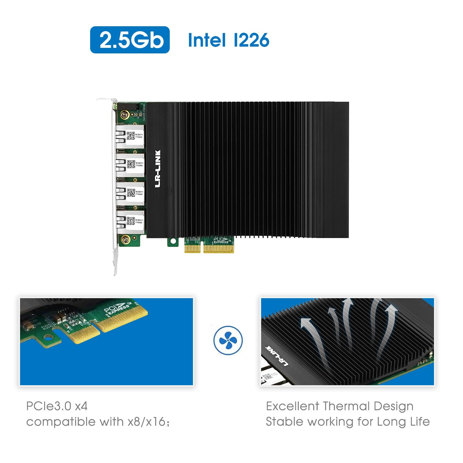 Amazon.com: PCIe x4 Quad-Port POE+ 2.5G Vision Framer Grabber Card