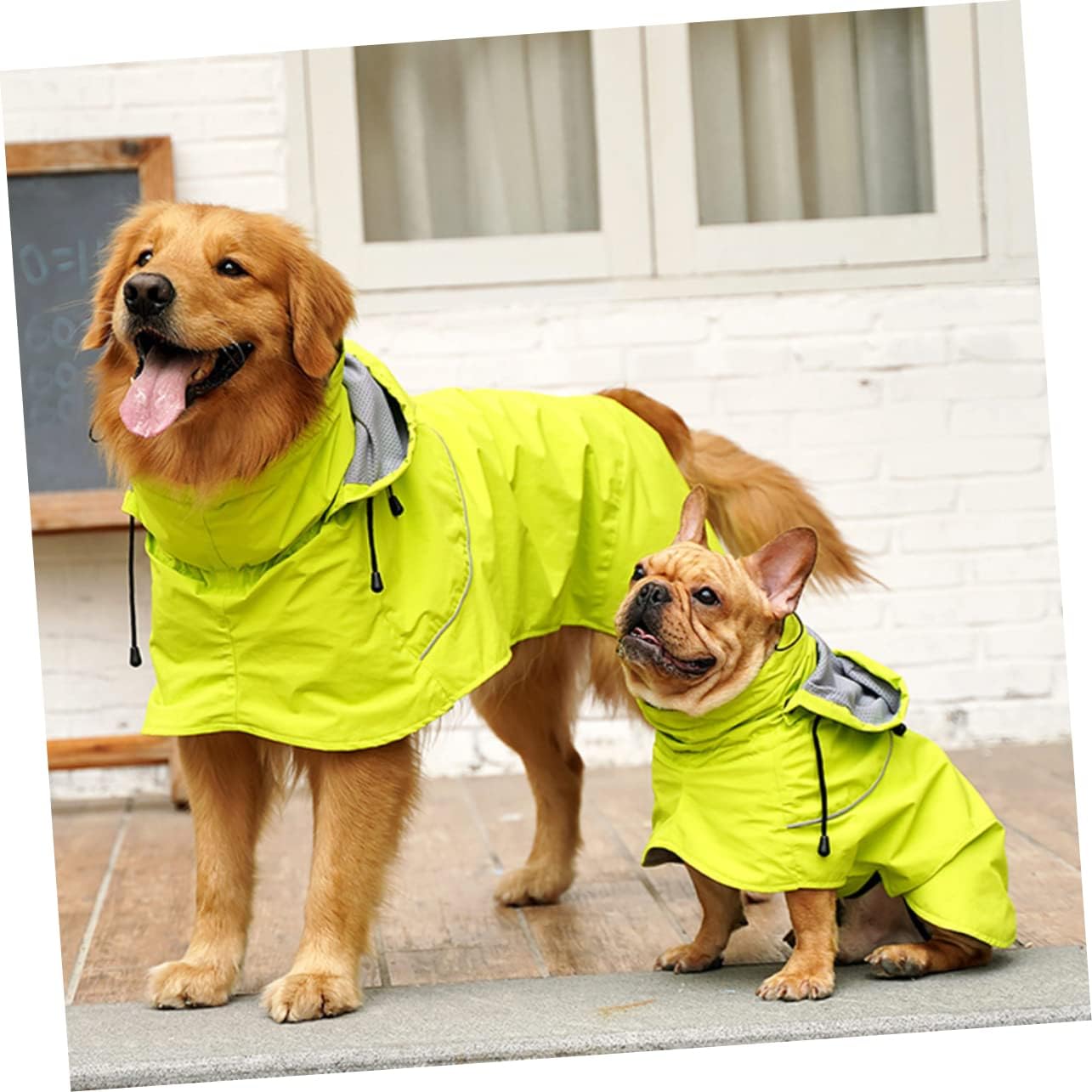 Raincoat for Dogs Waterproof High Collar Pet Rain Jacket Nylon Fashion Comfortable Size XL