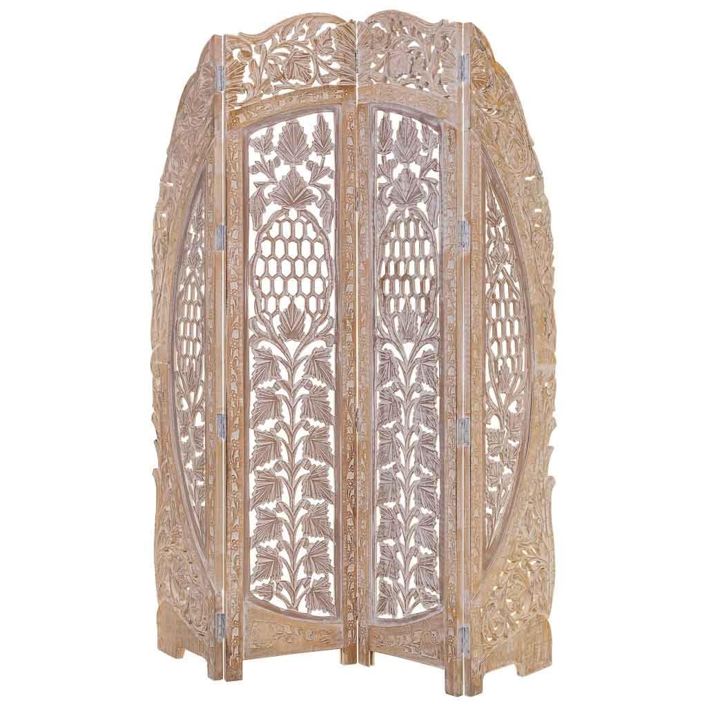 WANDERLUST DECO Biombo de Madera Artesanal marrón 38(x4) x2,5x180