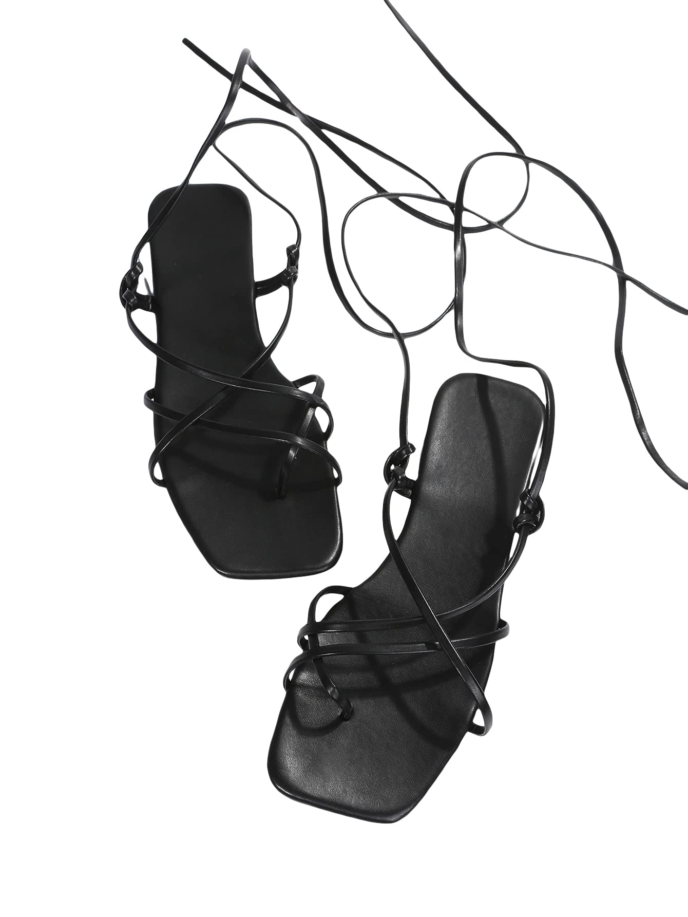 GORGLITTER Women's Summer Strappy Beach Sandals Dressy Leather Lace Up Thong Gladiator Cute Vacation Sandals Shoes 2026