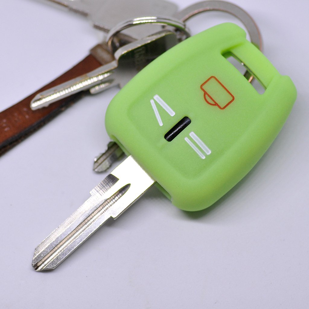 Custodia Morbida In Silicone Verde Fluorescente Per Chiave Opel Vectra C / Signum, Copertura Protettiva Mt-key