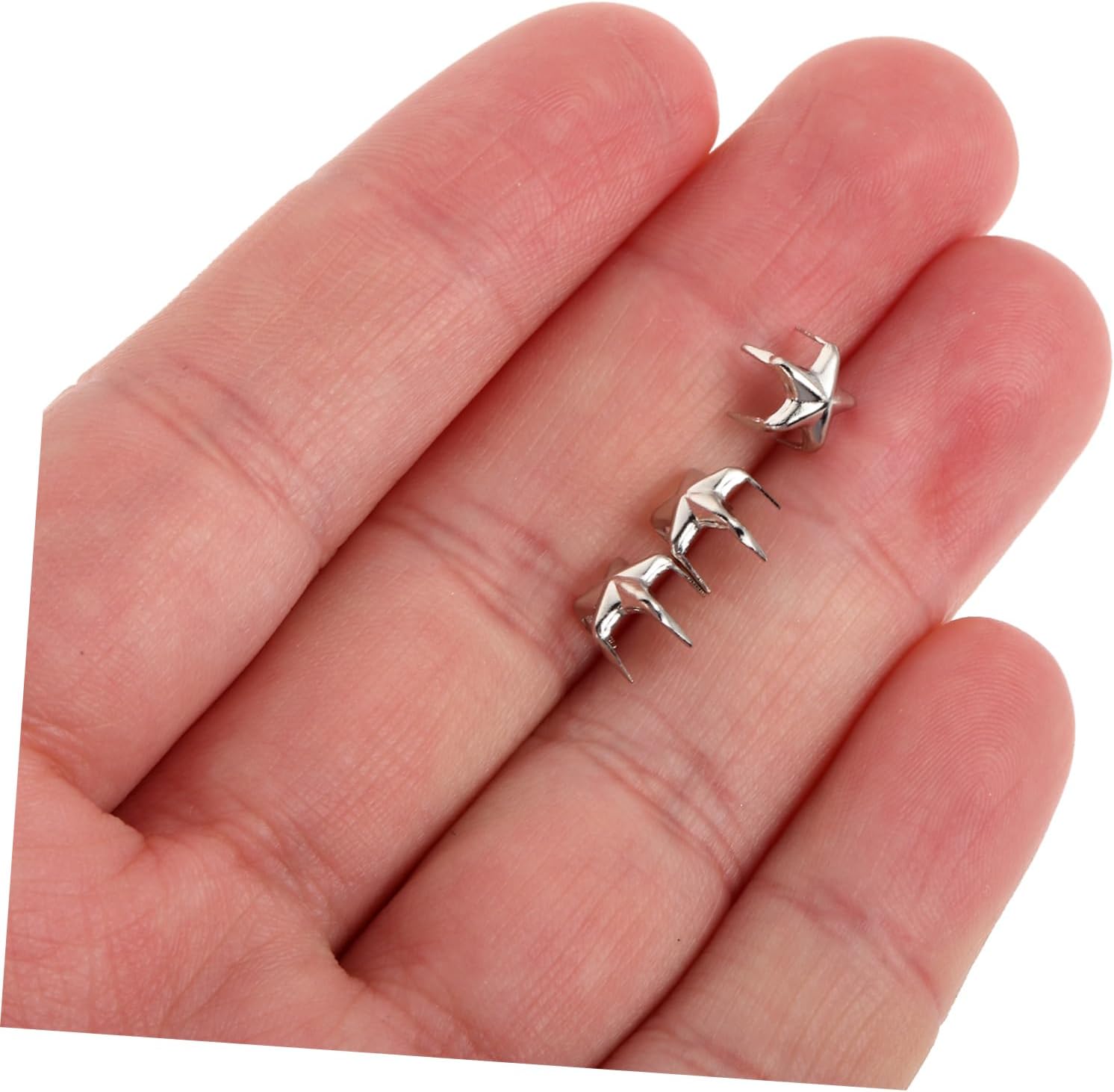 20pcs Metal Claw Nailheads Five-Pointed Stars DIY Hat Embellishments Punk Fashion Rivets for Bag and Clothing Silver