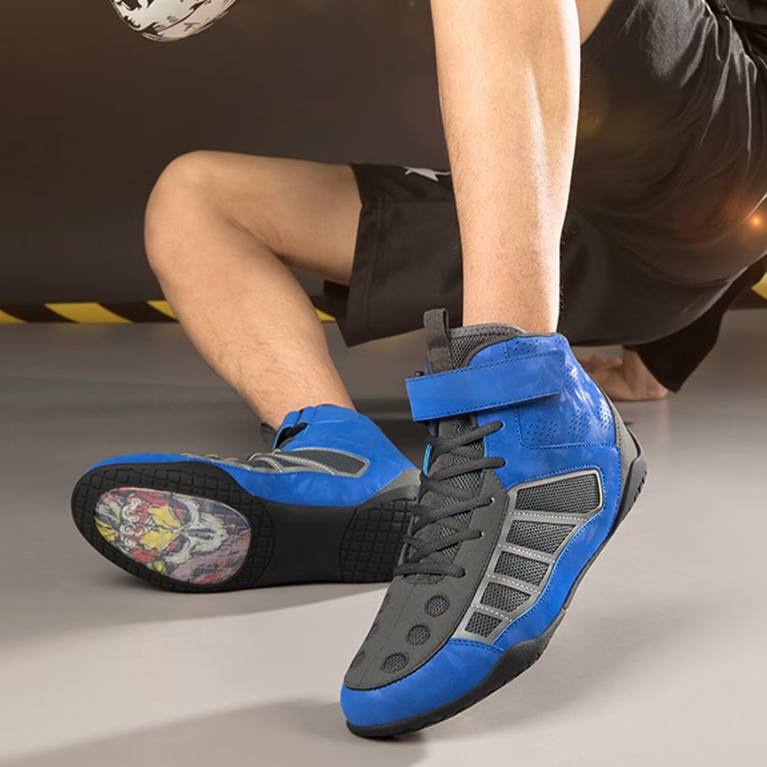 Scarpe da boxe per uomo e donna - Allenamento completo, Sanda, scarpe da lotta con suola in gomma per arti marziali da combattimento