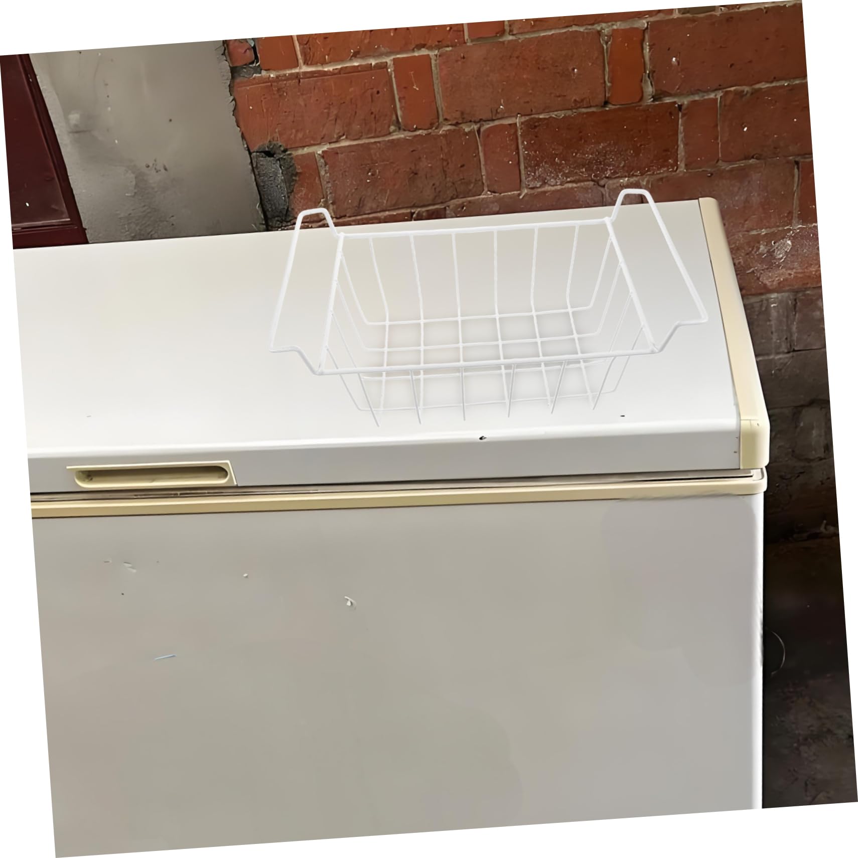 Cesta de alambre para congelador, estante de despensa apilable de metal para congelador y refrigerador