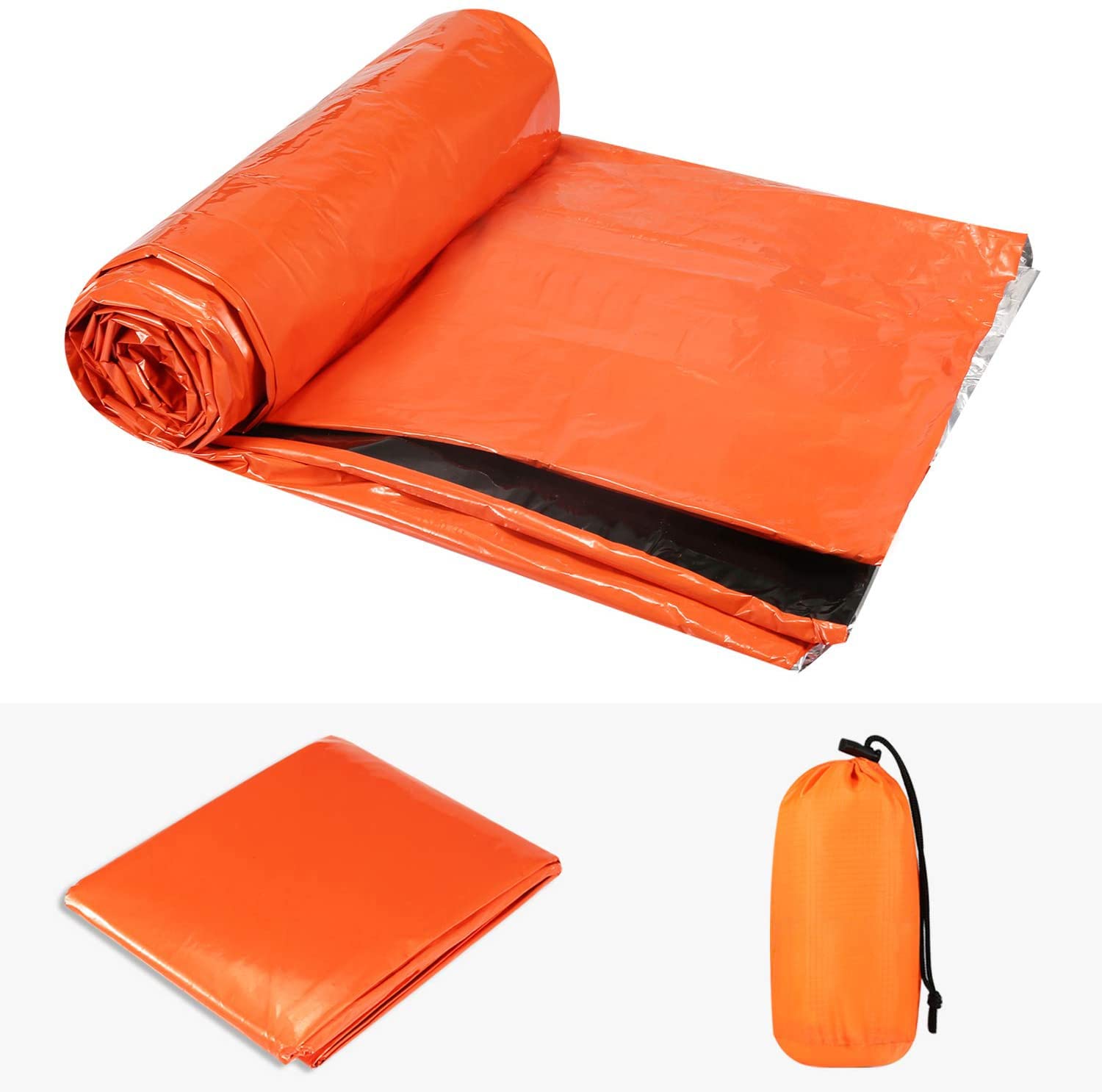 Notfall-Überlebensschlafsack, Thermo-Schlafsack, wasserdicht, leicht, tragbar, für Camping, Wandern, Outdoor-Abenteuer, Aktivitäten und Obdachlosenhilfe, 4 Stück