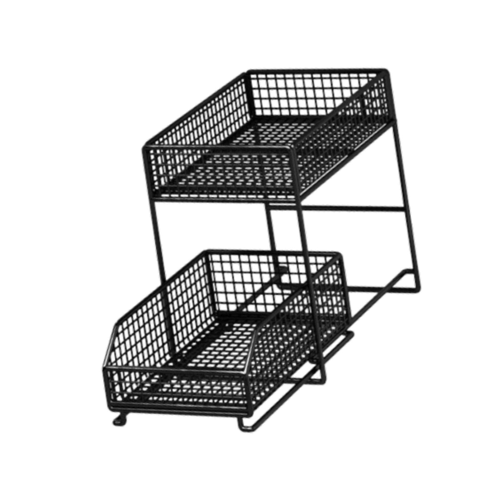 PIXZCSA Sliding Kitchen Cabinet Organizer Storage Shelf Provides Reliable Solutions To Maintain Organized Space While Easy To Access Slide Out Pantry Cabniet, Black, L