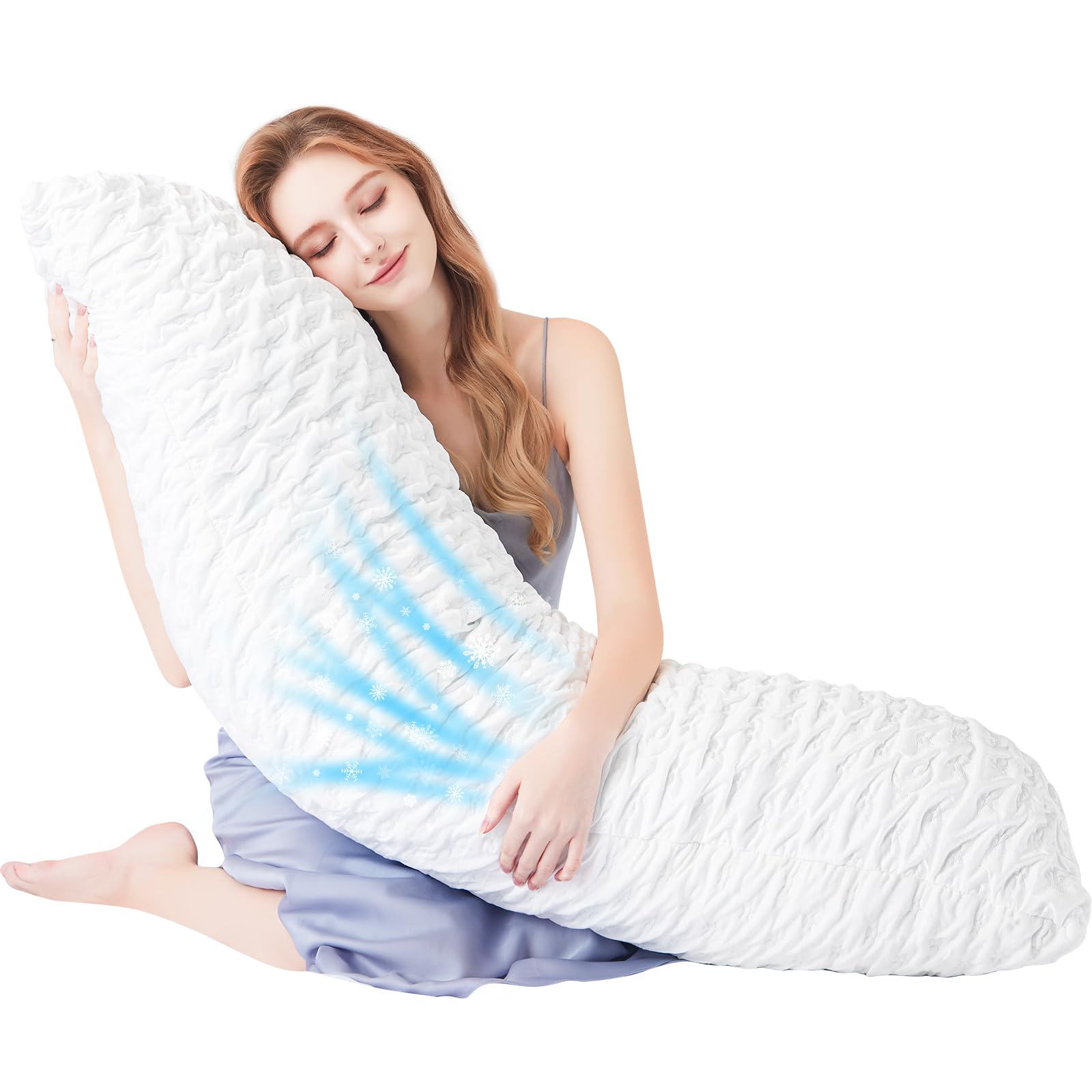 Body Pillow for Side Sleeper with Neck and Shoulder Pain,Adjustable Shredded Memory Foam Pillows, Cooling Pillow for hot Sleepers with Washable Cover, Bed Pillows for Adults, Original White