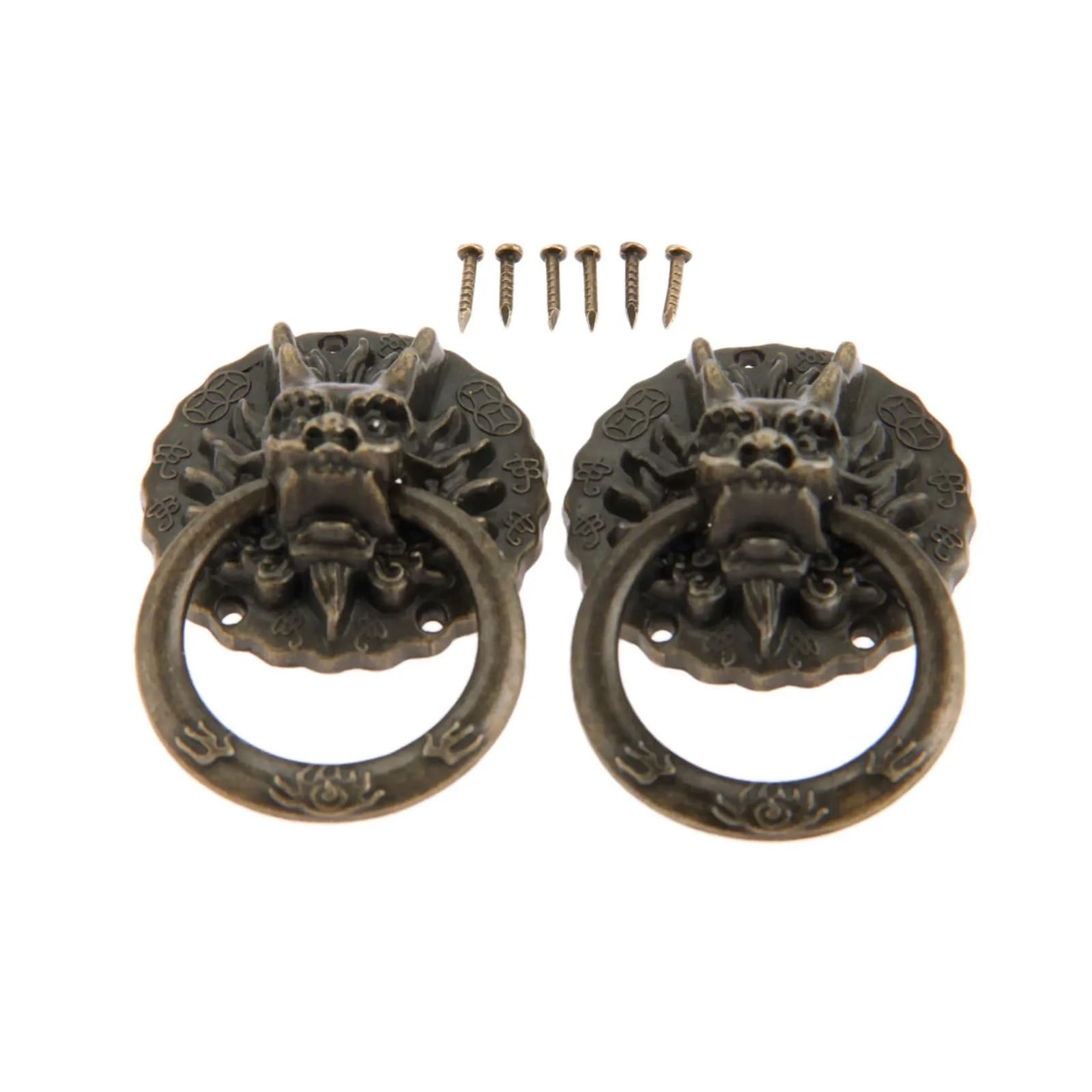 Maniglie per mobili da cucina Maniglie vintage in bronzo antico con testa di drago, 10 pezzi